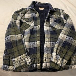 Sherpa lined button down with side pockets